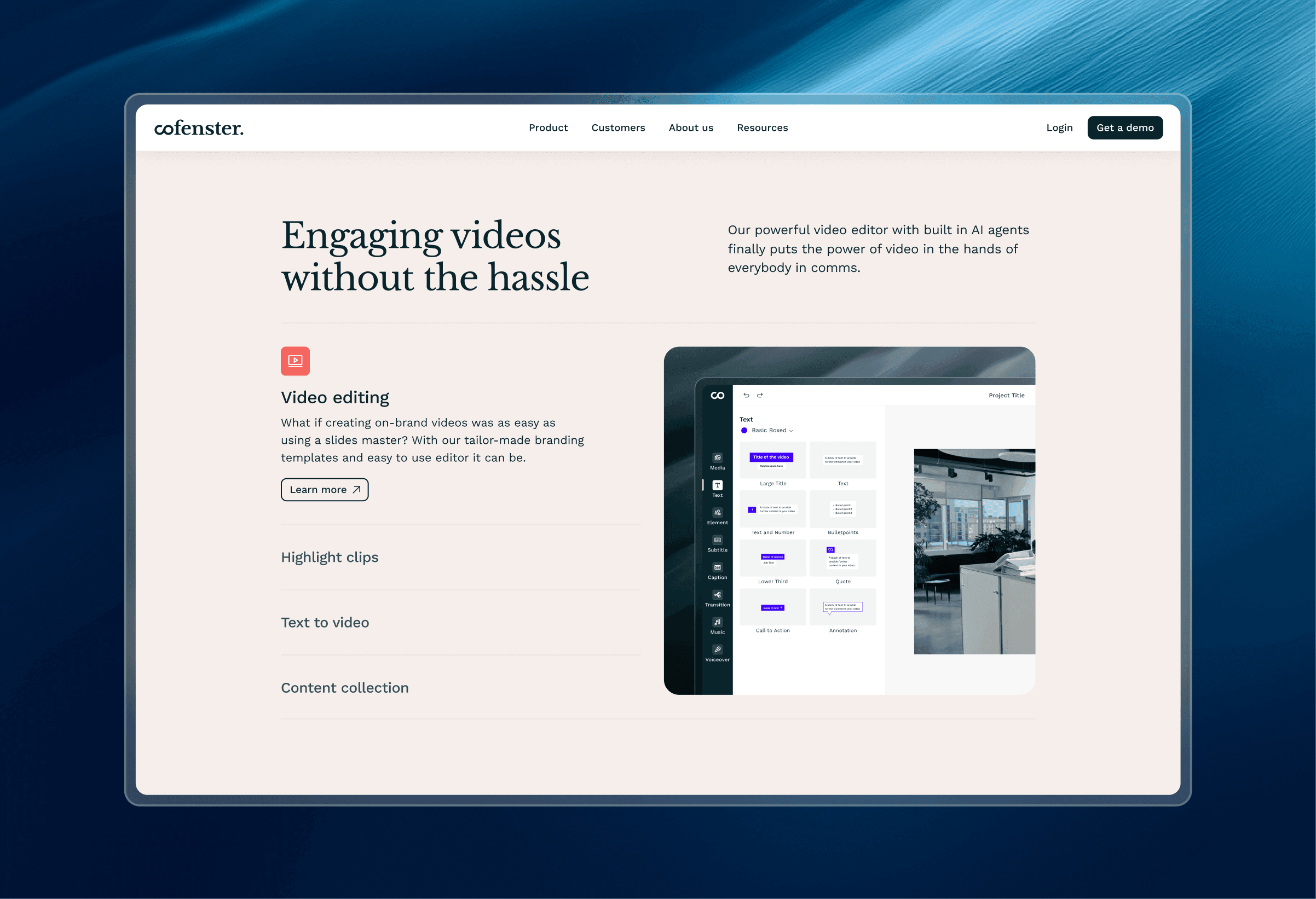 Agent website section